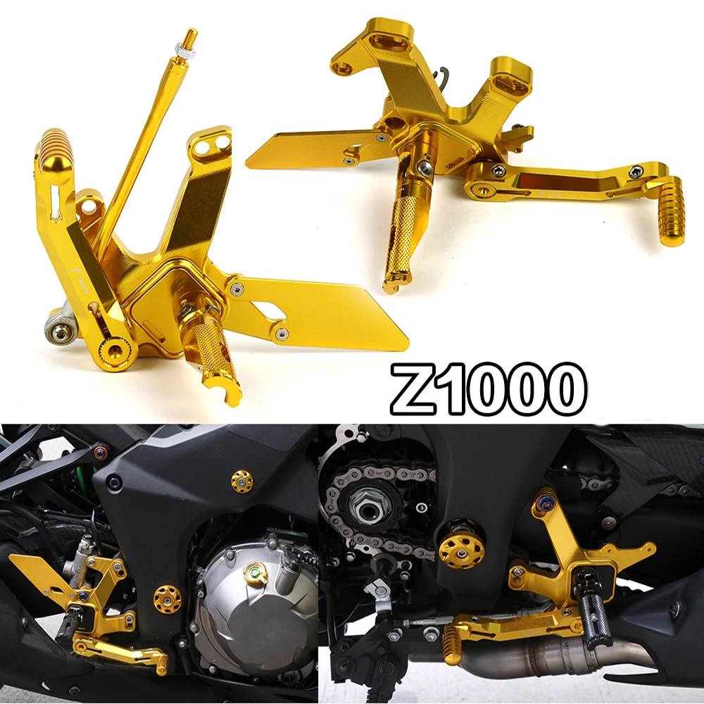 

For Kawasaki Z1000 2014-2016 Motorcycle Rear Sets Rearset Footrest Foot Rest Pegs Footpegs Adjustable CNC T6061 Al Accessories