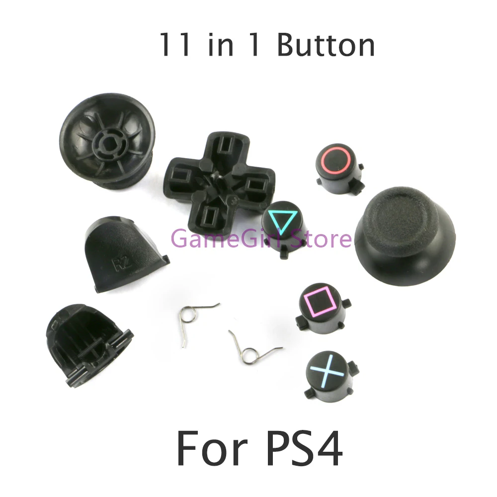 

30 комплектов для контроллера PlayStation 4 PS4 полный комплект L2 R2 ABXY перекрестная кнопка с крышкой в виде гриба сменные комплекты
