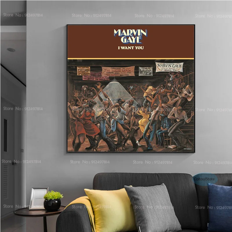Альбом Marvin Gaye I Want You музыкальная Обложка звезда холст живопись Постер искусство HD