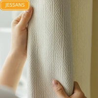nordic simple luxury jacquard snow net cotton curtains screens blackout curtains for living room bedroom finished products