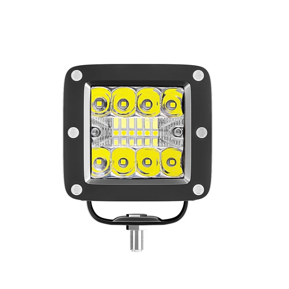 

Durable Work Lights LED Spotlight Hi/Low Beam Lens IP65 Motorcycle Fog Lamps White/Yellow 16pcs 48W Aluminum+LED