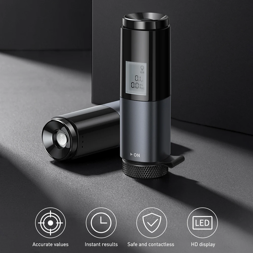 

Baseus Portable Automatic Alcohol Tester With LED Screen Displays USB Rechargeable Breathalyzer Alcohol Professional Test Tools