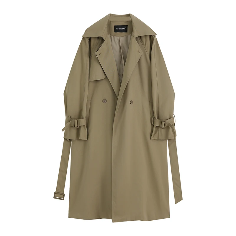 

SuperAen Trench Coat Women's 2022 New Autumn Korean Double Breasted Long Coat
