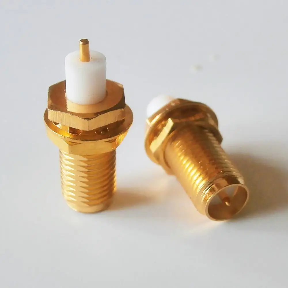 

1X Pcs RP-SMA RPSMA RP SMA Female With O-ring Bulkhead Panel Nut jack Center Solder Pin Gold Plated Brass RF Adapters