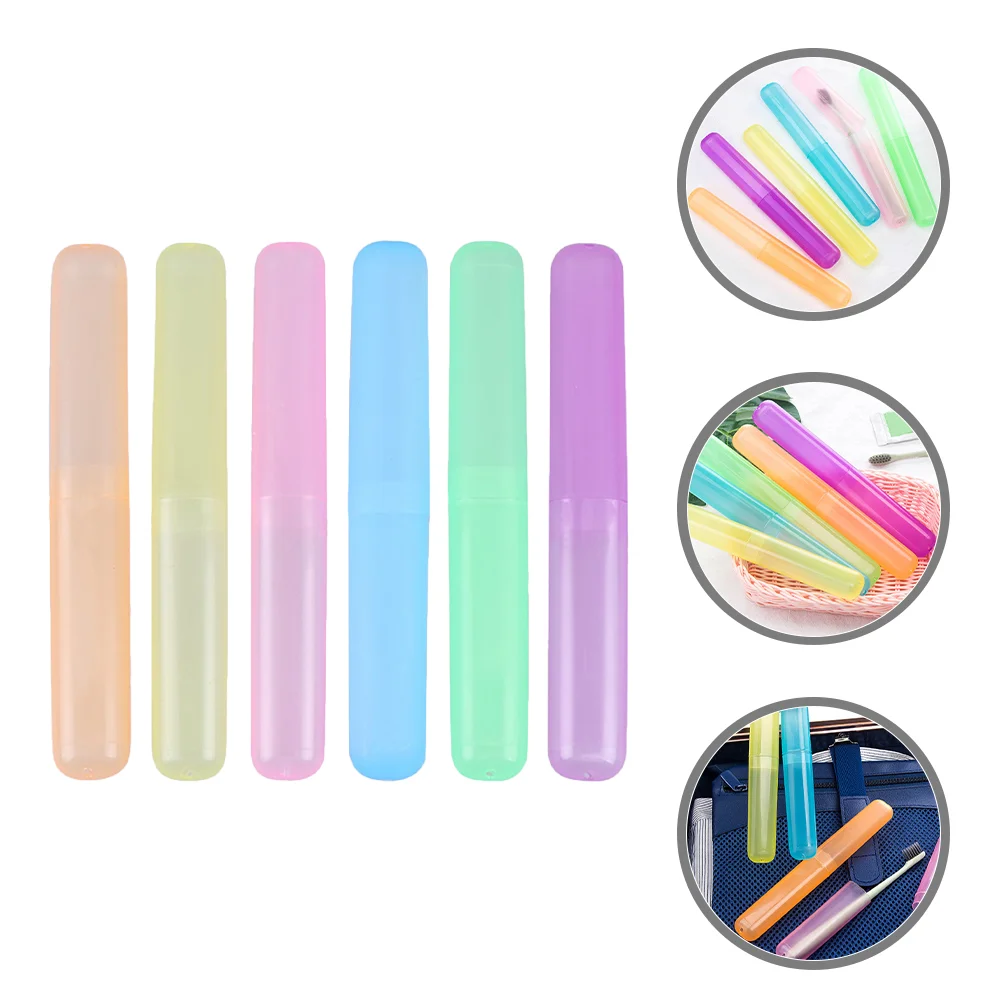 

6 Pcs Plastic Container Portable Case Toothpaste Carrier Travel Business