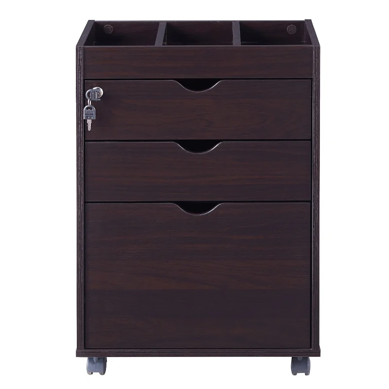 

Furniture of America Knott Lockable File Cabinet, White Oak