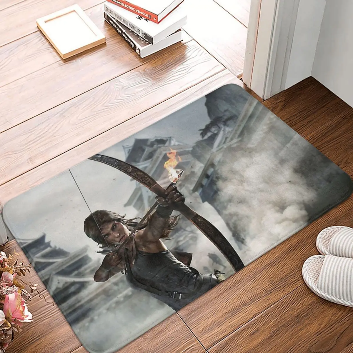 

Игровой нескользящий Придверный коврик с принтом «гробница», ионы маява, Лара Крофт, лук и стрела, коврик для ванной, коврик для молитвы, сов...