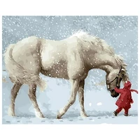 amtmbs diy painting by numbers white horse and little girl pictures by numbers drawing on canvas handpainted wall art decor