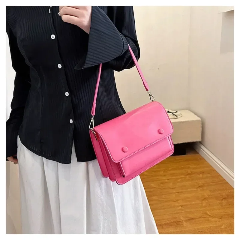 Новая модная женская сумка через плечо классическая простая однотонная