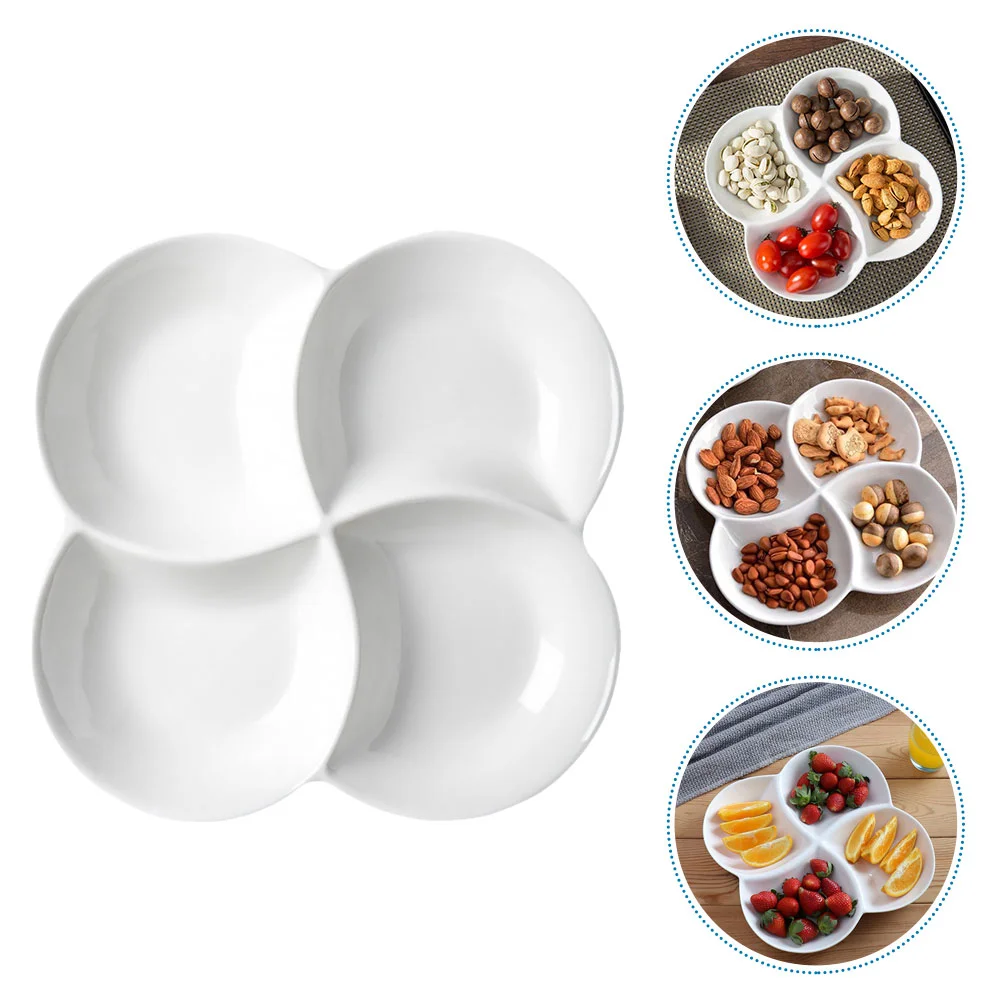 

Compartment Plate Christmas Lingere Dried Fruit Desktop European Style Xmas Snack Case Melamine