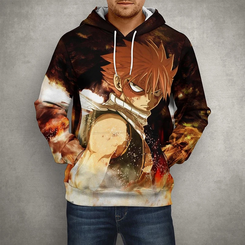 

Толстовка с капюшоном для мальчиков и женщин, Модный повседневный свитшот с 3D-принтом аниме, с рисунком Феи хвоста, крутой пуловер