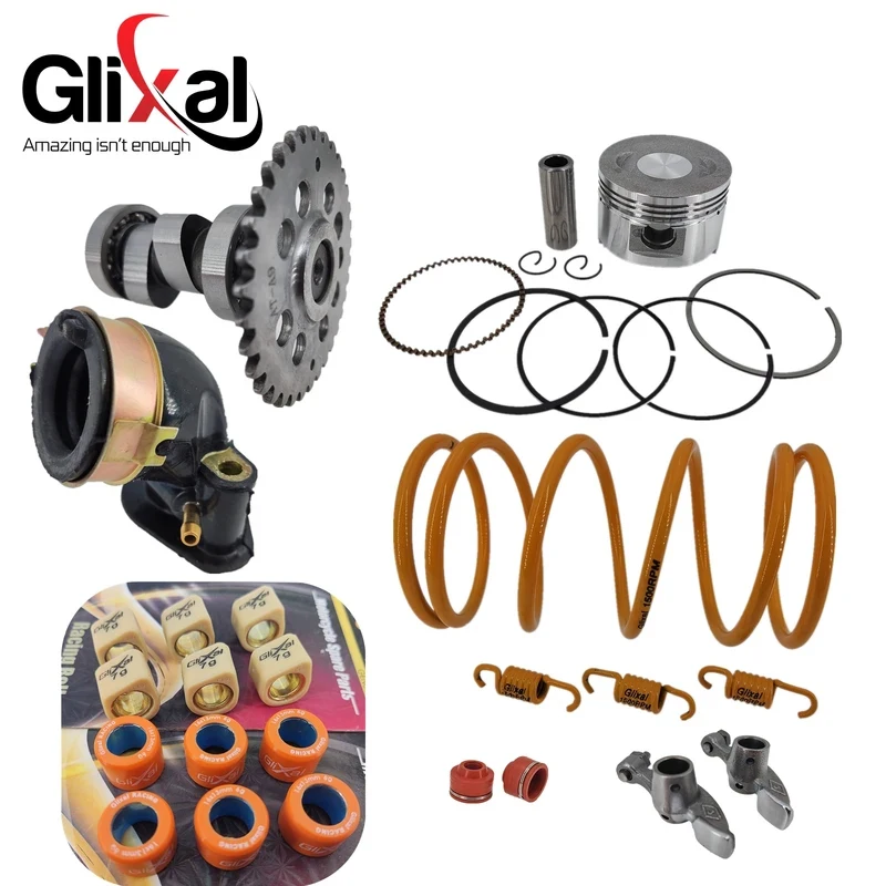 Фото Комплект для полного восстановления цилиндра Glixal GY6 49cc 50cc с головкой цилиндра в сборе для двигателей 139QMB 139QMA для скутеров, мопедов, квадроциклов №4