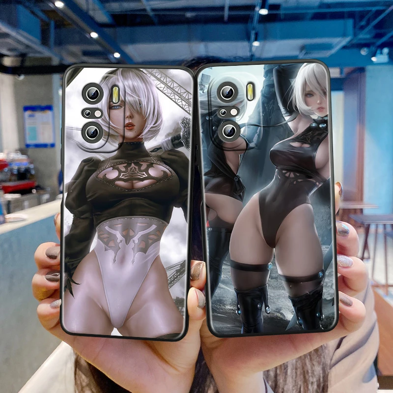 

Nier Automata Anime Gril for Xiaomi Redmi 10 9 9A 9T 9C K40 K30 10X Go 5G Fundas Luxury Soft Black Phone Cover Coque Capa