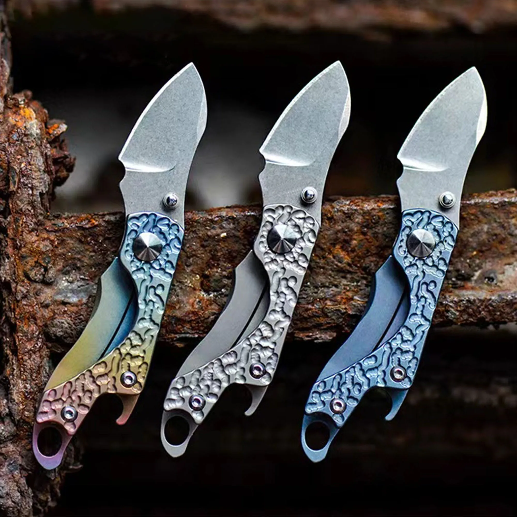 

Mini Folding Knife Titanium alloy High Hardness Sharp Portable Outdoor EDC Muti Tool Pocket Knife