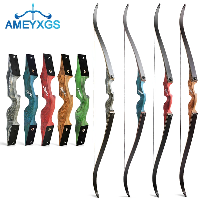 

60" 20-60lbs Archery Recurve Bow Wooden Right Handle for Outdoor Arrows Shooting Sports Hunting Takedown Bow AMEYXGS