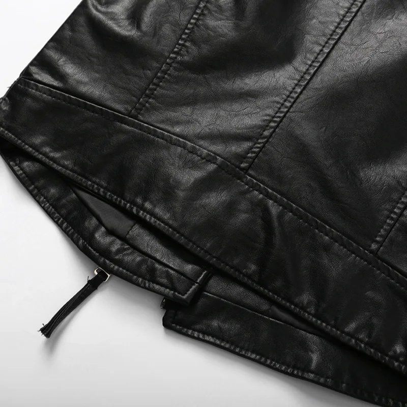 New stand-up collar short leather coat 2023 spring and autumn fashion casual women's motorcycle suit leather jacket jacket