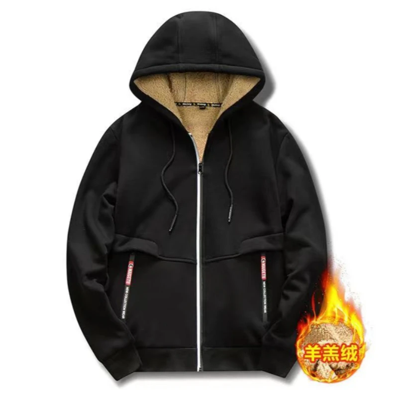 Повседневные толстовки повседневные мужские из овечьей шерсти с двойным