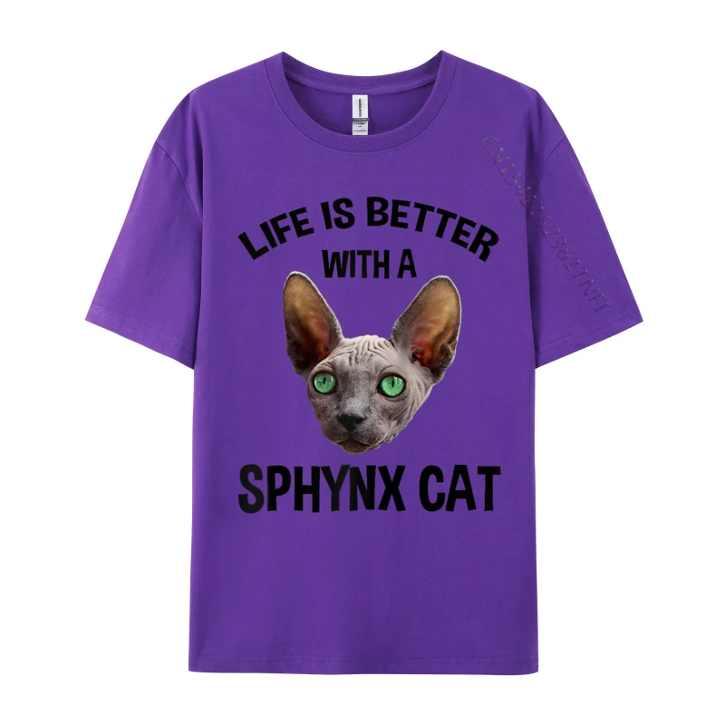 Life Is Better With A Sphynx Cat Raglan Baseball Designer Casual Normal T Shirt Cotton Fabric Male Tops Shirts Tees