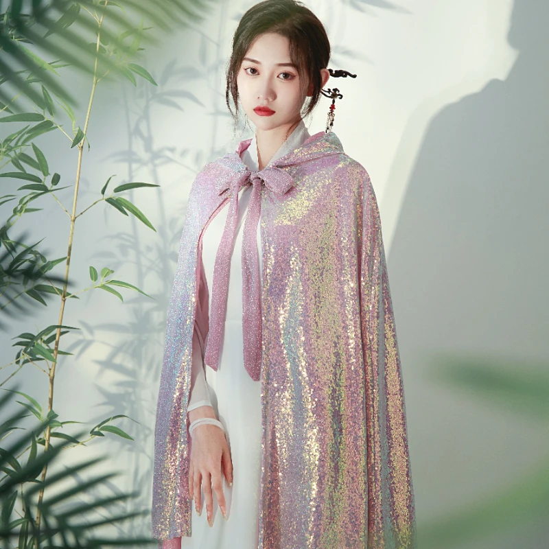 

Блестящая женская накидка для официального платья, куртка с градиентом, розовая летняя накидка, женская верхняя одежда, Женская Блестящая с...