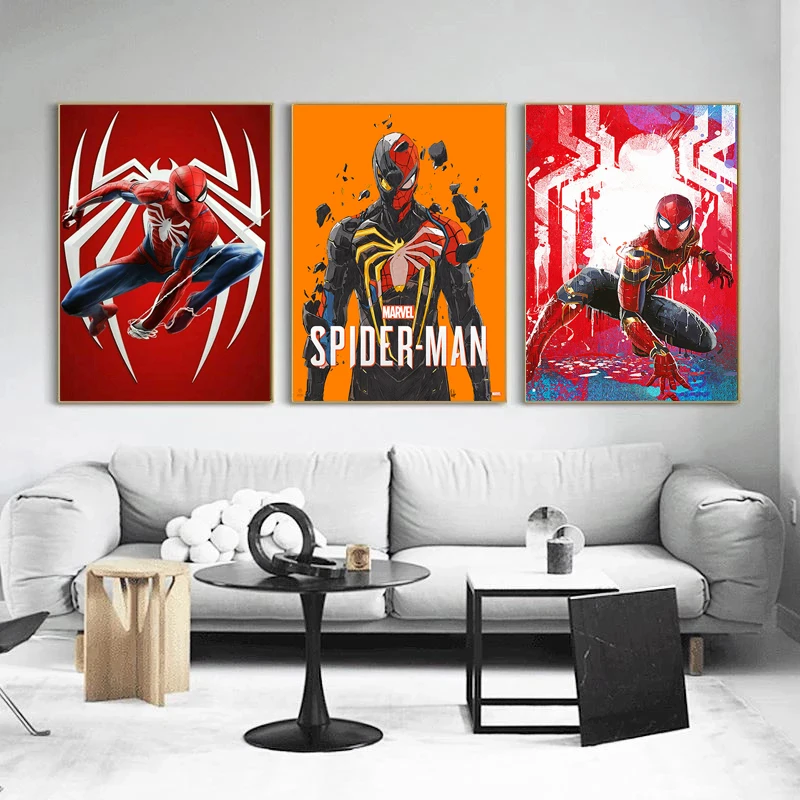 

Canvas Painting Spiderman Character Prints and Posters Marvel Avengers Superhero Wall Art Pictures for Living Room Decor Cuadros