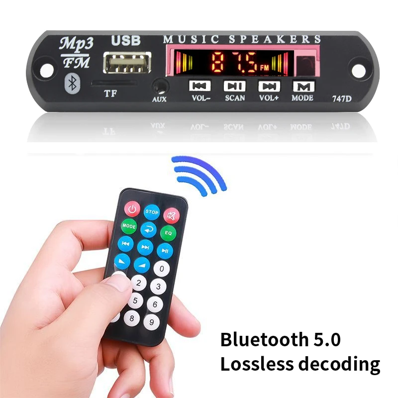 

Плата декодера MP3 WMA 12 В, аудио модуль, USB TF радио, Bluetooth 5,0, беспроводной музыкальный mp3-плеер с дистанционным управлением по Bluetooth