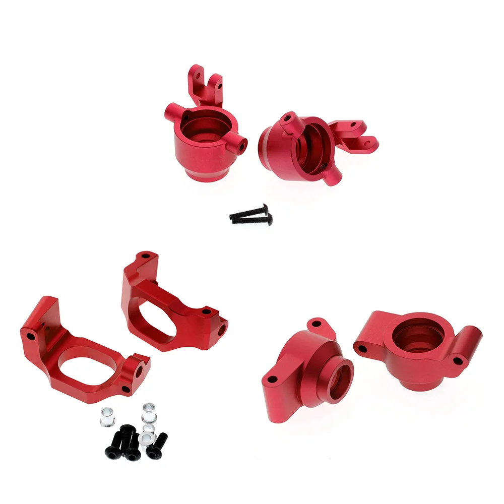 

6Pcs Metal Steering Block Caster Block Rear Stub Axle Carrier 8932 8937 8952 for 1/10 Traxxas Maxx Upgrade Parts