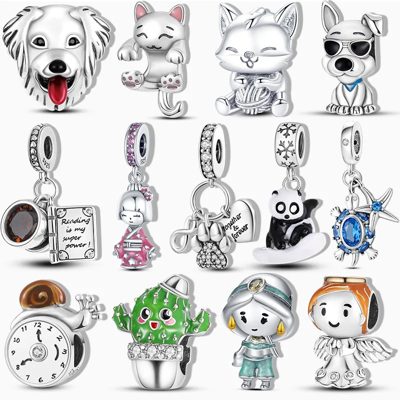 

charms plata de ley charm fit original pandor-a bracelets silver color kitten galaxy series bead charm diy jewelry for women