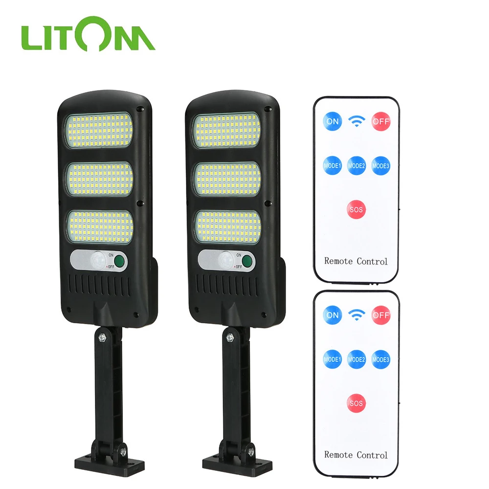 

LITOM Outdoor Solar Lamp Solar Street Lights With 3 Light Mode Waterproof Motion Sensor Security Lighting for Garden Patio Path