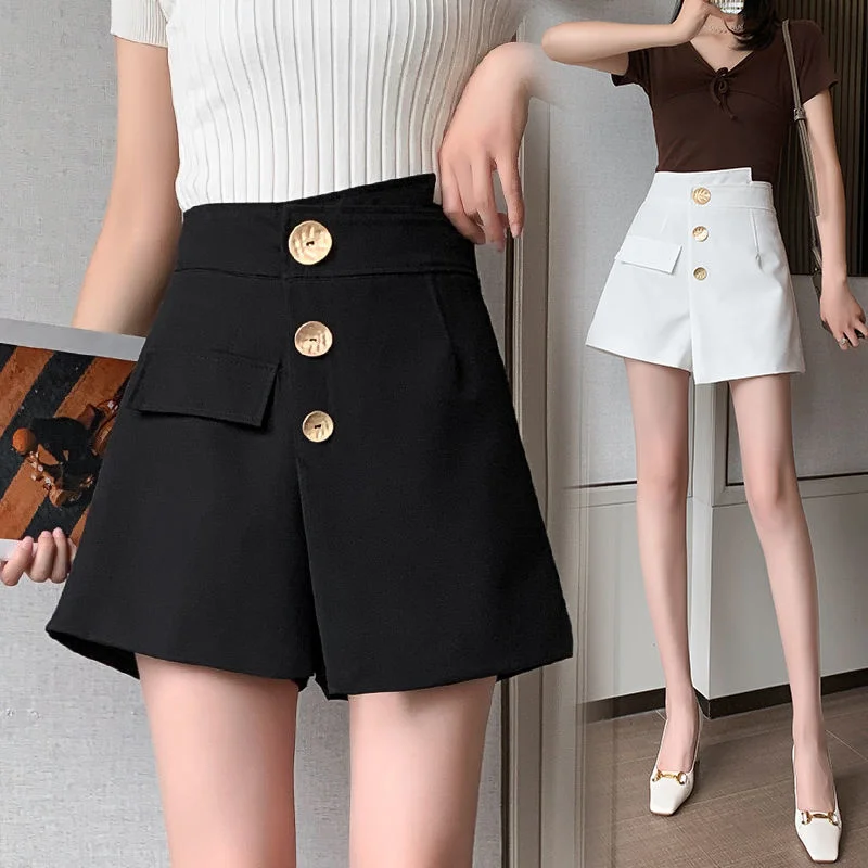 

Shorts Women's Spring And Summer 2022 New Style Wear Black High Waist A-line Skirt Pants