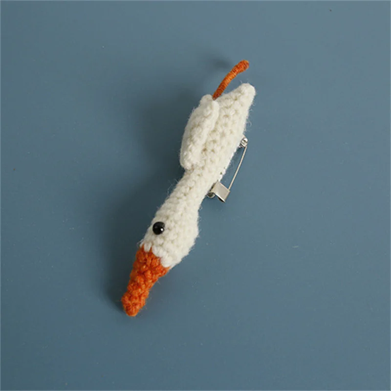 Креативные кашемировые броши ручной работы с изображением гуся значки на