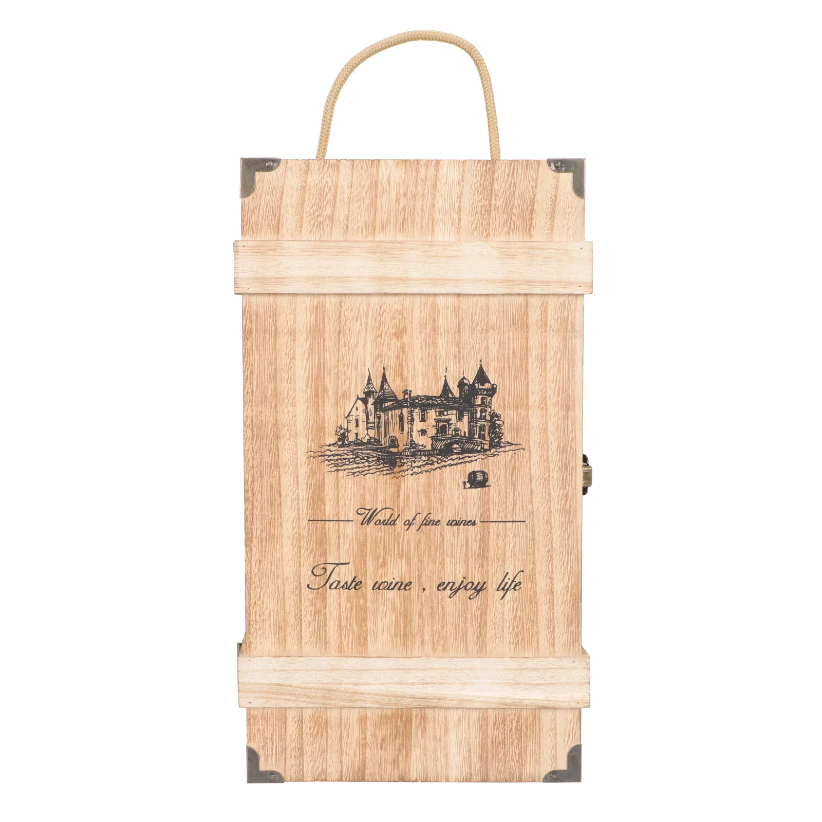 

Wooden Storage Box Portable Presentation Box Red Packing Box with Handle