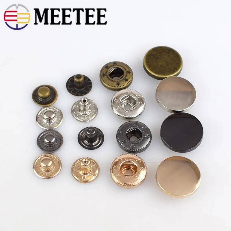 Meetee 30Sets 12/15/17mm Metal Snap Button Men Suits Jacket Buttons Clothing Coat Press Stud 12mm 15mm 17mm D3-8+ | Дом и сад