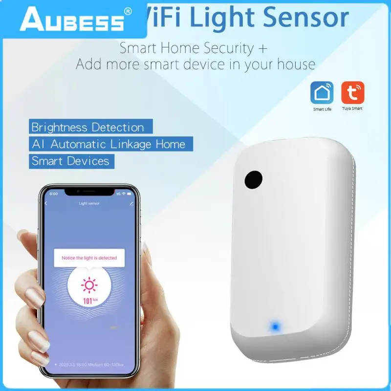 

Smart Life Brightness Sensor 0-1000lux Tuya Smart Wireless Light Sensor Mini Wifi Illuminance Sensor Smart Home