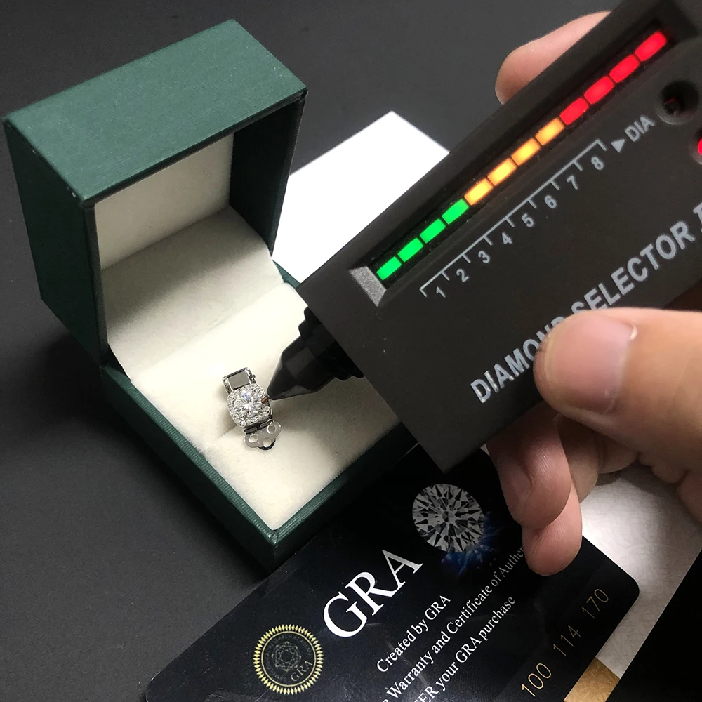 New Moissanite Clip Earrings S925 Silver Real Diamond Ear Studs For Women Men Jewelry Pass Tester Come With GRA