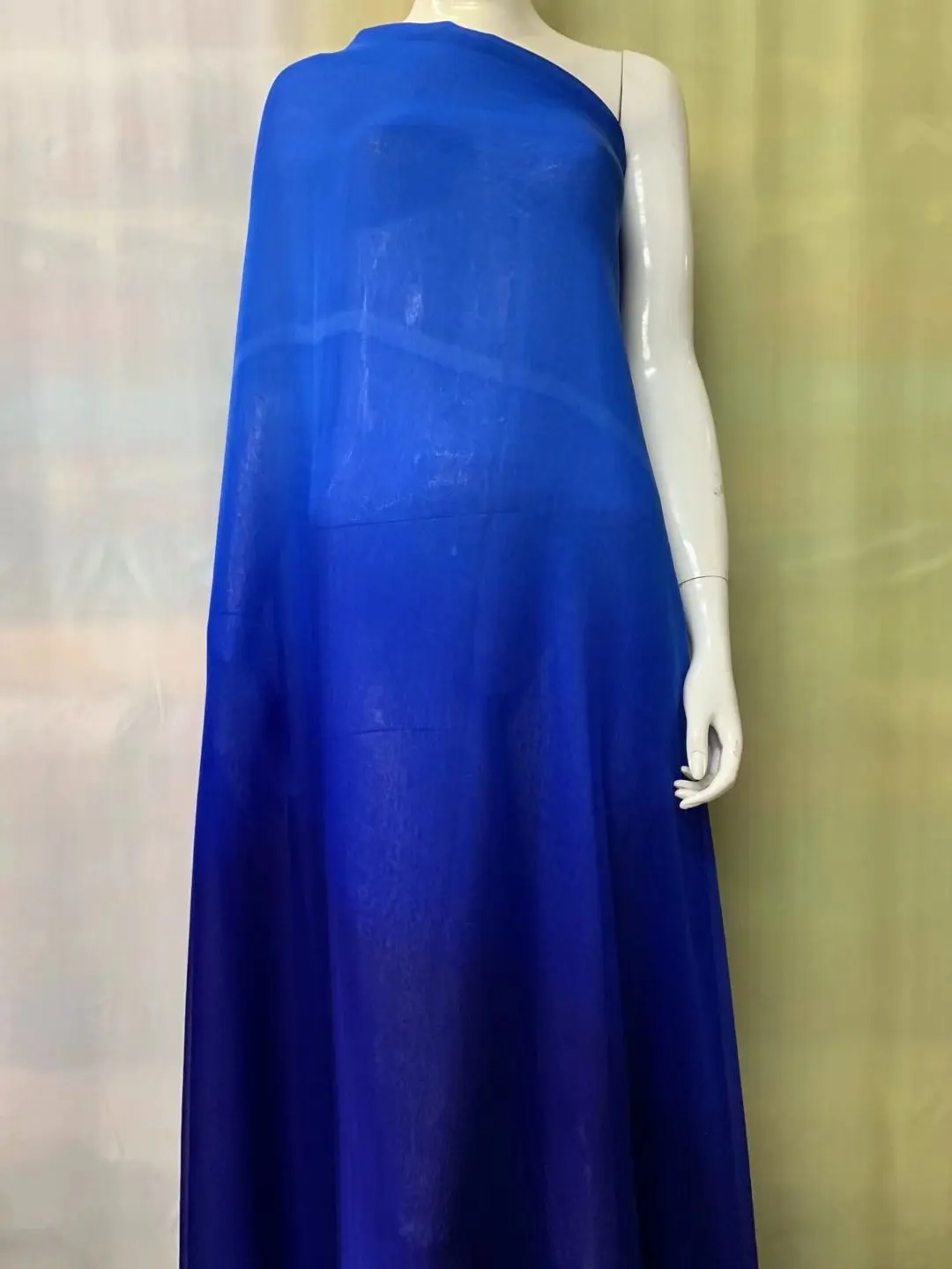 

High Quality Silk Fabric For Women Dress Blue Silk Chiffon Soft Material 5yards