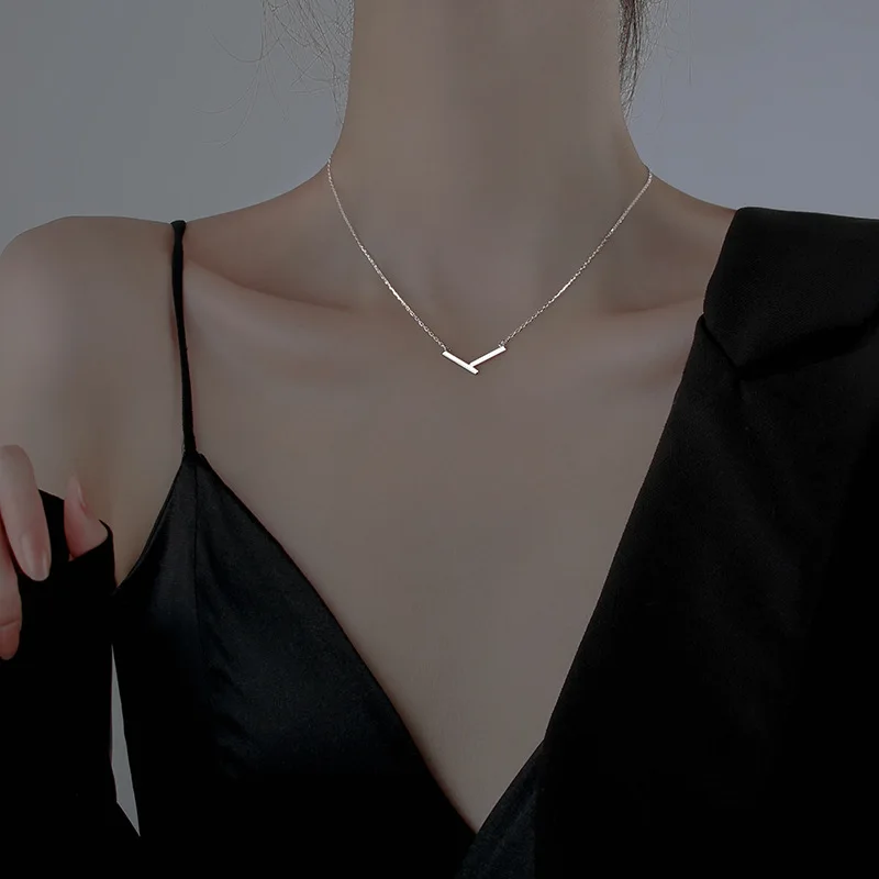 

Korean Style Simple Design Splicing Geometry Pendant Necklace for Women INS Fashion Clavicle Chain Party Birthday Jewelry Gift