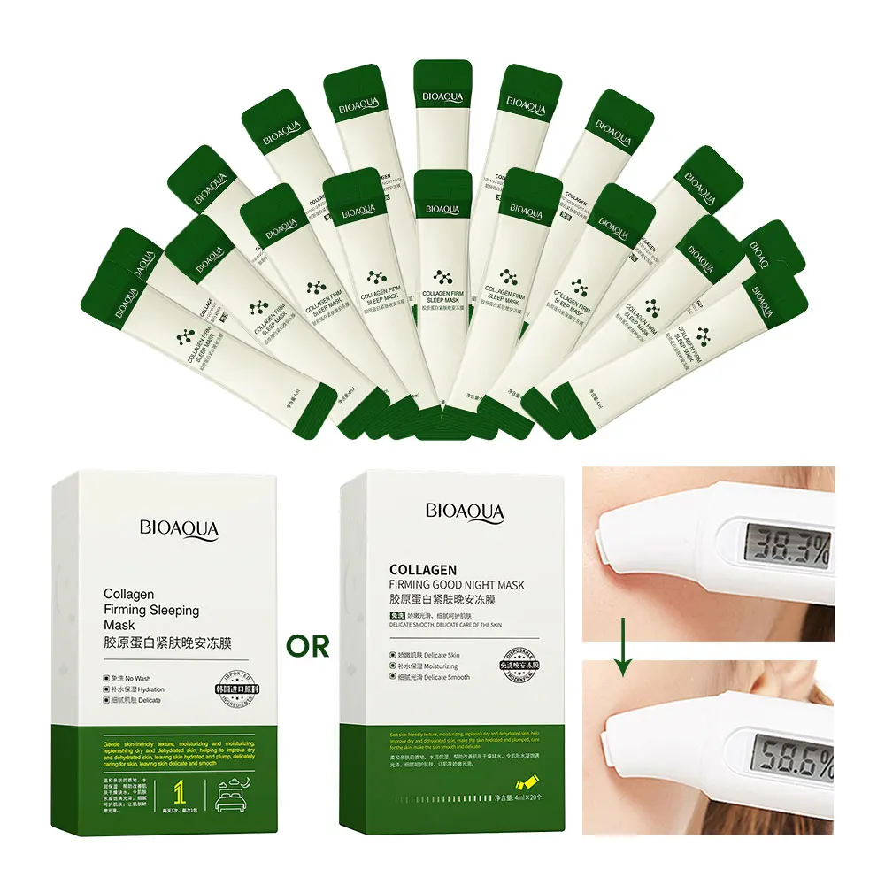 

80Pcs Collagen Firming Good Night Froze Film Anti-Aging Moisturizing Oil-Control Sleeping Mask Depth Replenishment Skin Care