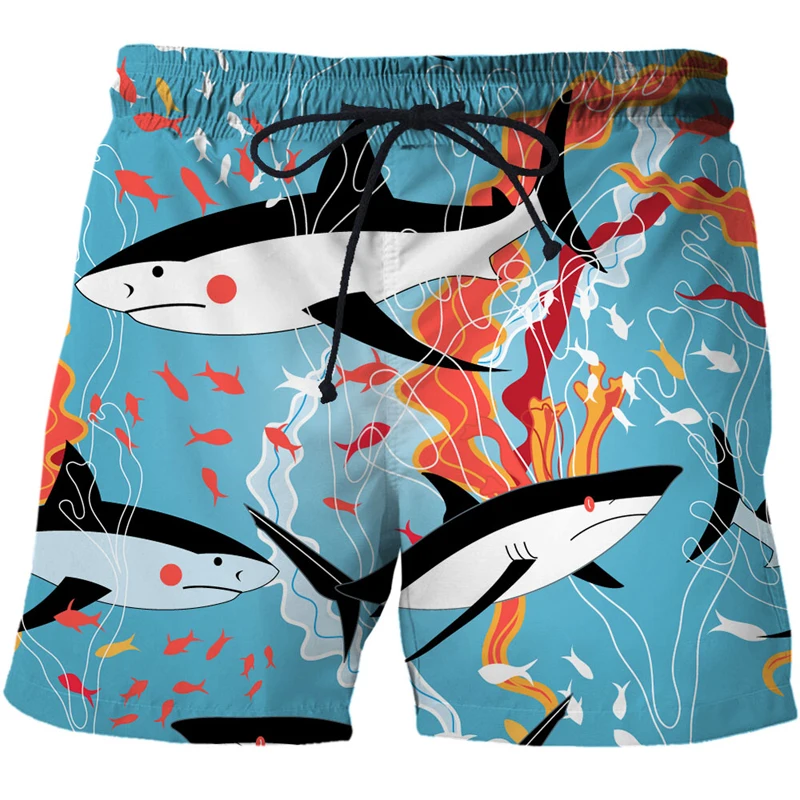 

2021 new men's swimming trunks 3d printed Cartoon shark swimming shorts beach running shorts surfing swimsuit beach pants