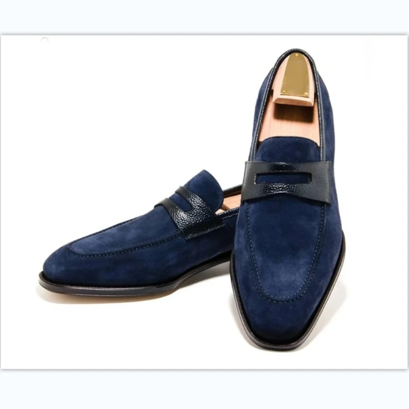 

Loafers Men Shoes Faux Suede Ankle Solid Color Classic Casual Wedding Party Everyday PU Mask Slip-On Fashion Dress Shoes KB505