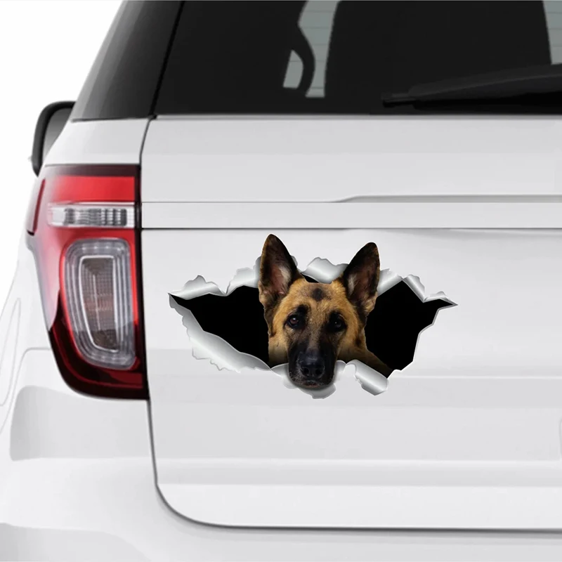 V1075 # Автомобильная наклейка немецкая овчарка животное водонепроницаемая