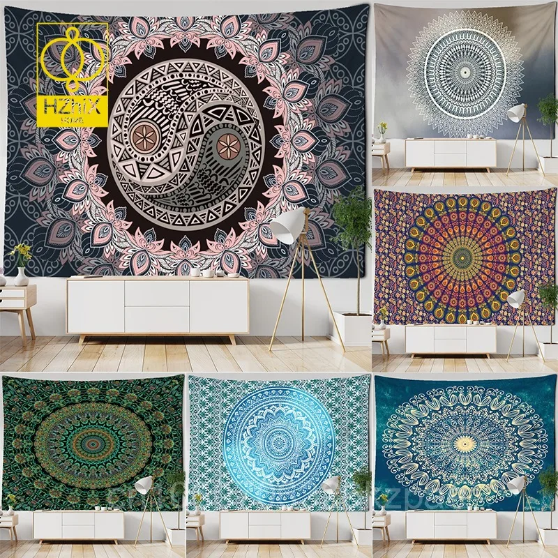 

Indian Mandala Tapestry Wall Hanging Decorate Sandy Beach Throw Rug Blanket Camping Tent Travel Mattress Bohemian Tapestries