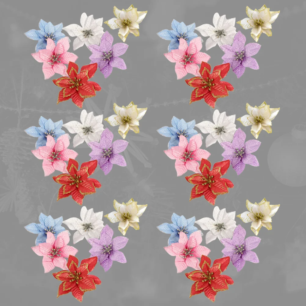 

Christmas Poinsettia Flowers Red Tree Decorations Forartificialpot Silver