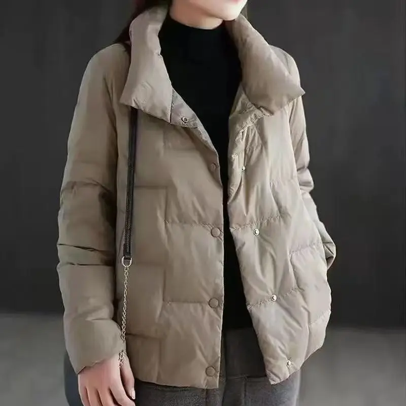 Ladies Fashion Stand Collar Down Padded Jacket New Korean Style Loose Padded Coat Short Ladies Padded Jacket Women Coat