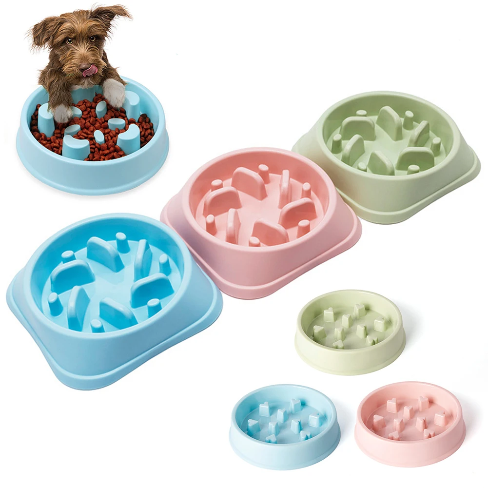

Eat Slow Dog Bowl Pet Slow Feeder Puppy Cat Slower Eating Dishes Anti-Gulping Food Plate Puppy Kitten Feeding Food Puzzle Bowls