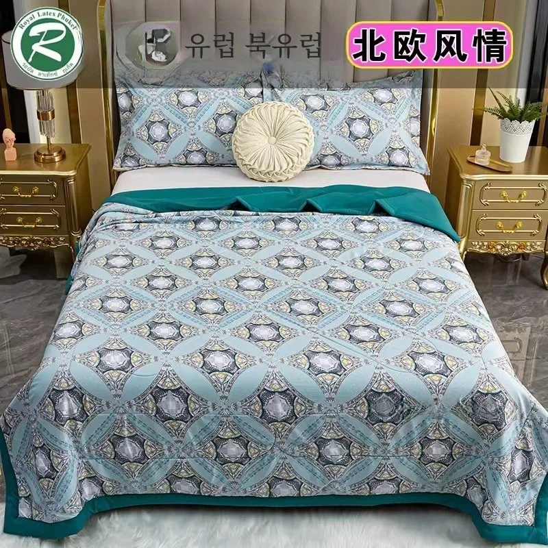 Таиландское королевское латексное одеяло из стираного хлопка летнее