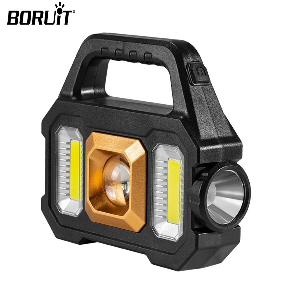 1000LM Super Bright Solar LED Camping Flashlight With COB Work Lights USB Rechargeable Handheld 6 Modes Solar Powered Lantern