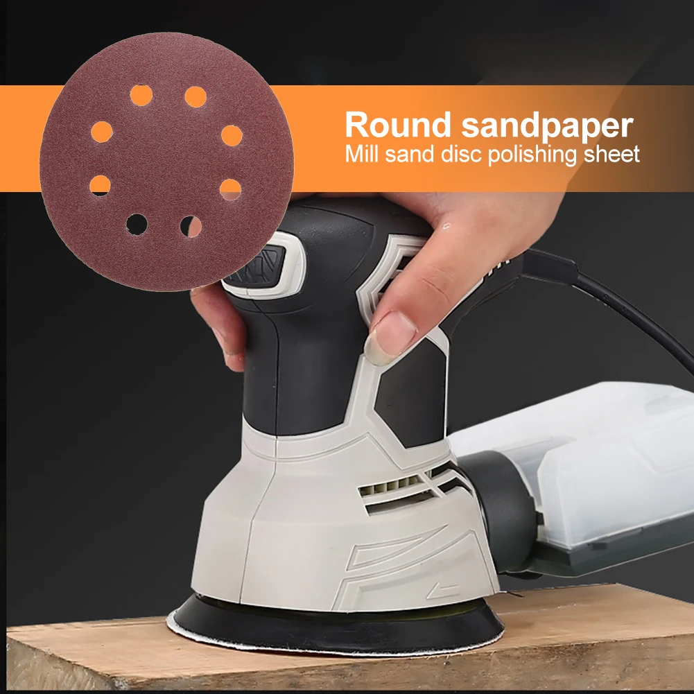 

5 inch Sanding Papers Polishing Grinding Tools Easily Carrying Small Round Flocking Sandpaper Lightweight Gadgets