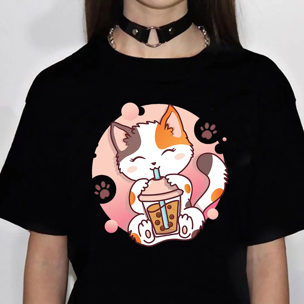 

Женская футболка с принтом пузырьков, топ с графическим принтом манги в стиле Харадзюку, уличная одежда для девушек, японская одежда
