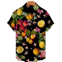 2022 hawaiian shirt 3d printing men and women shirt fruit pattern short sleeve unisex loose holiday fashion casual top beach