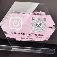 custom website sign plexiglass counter sign instagram follow plate acrylic social media sign display cashier counter sign